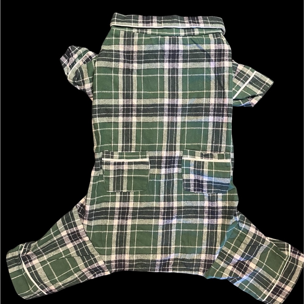 NWT Fab Dog Green Plaid Flannel Pajamas